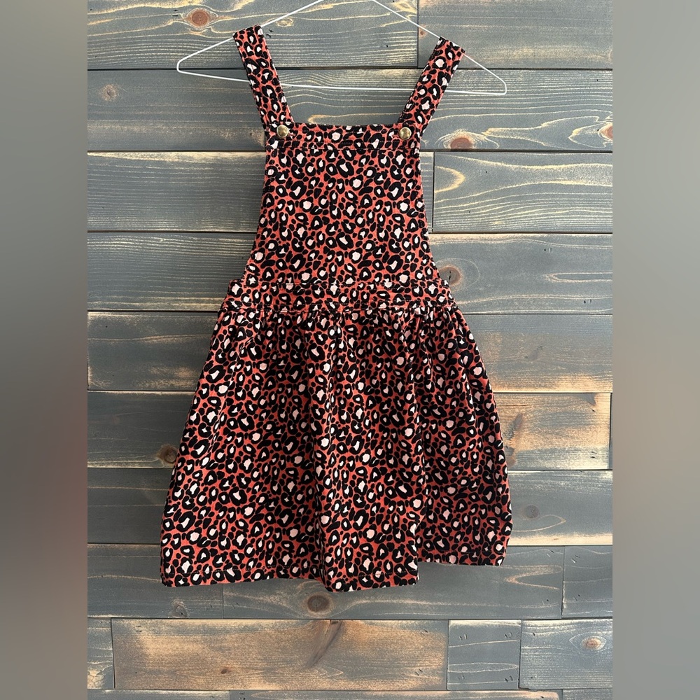 Cupcakes & Cashmere Leopard Print Corduroy Jumper Dress